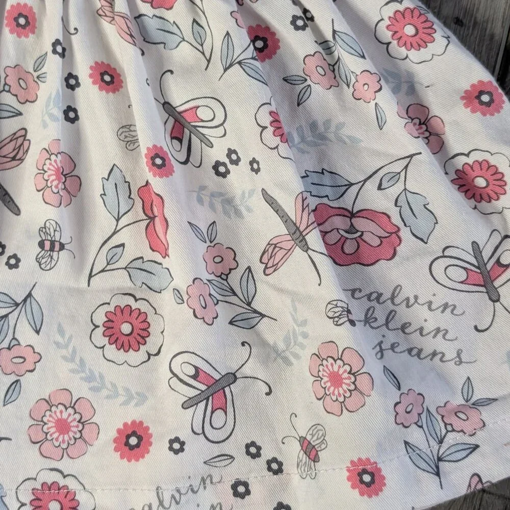 5️⃣ Calvin Klein Jeans, Ruffle Skirt, Floral Multicolor Spring Print, Sz 2T - Picture 4 of 8
